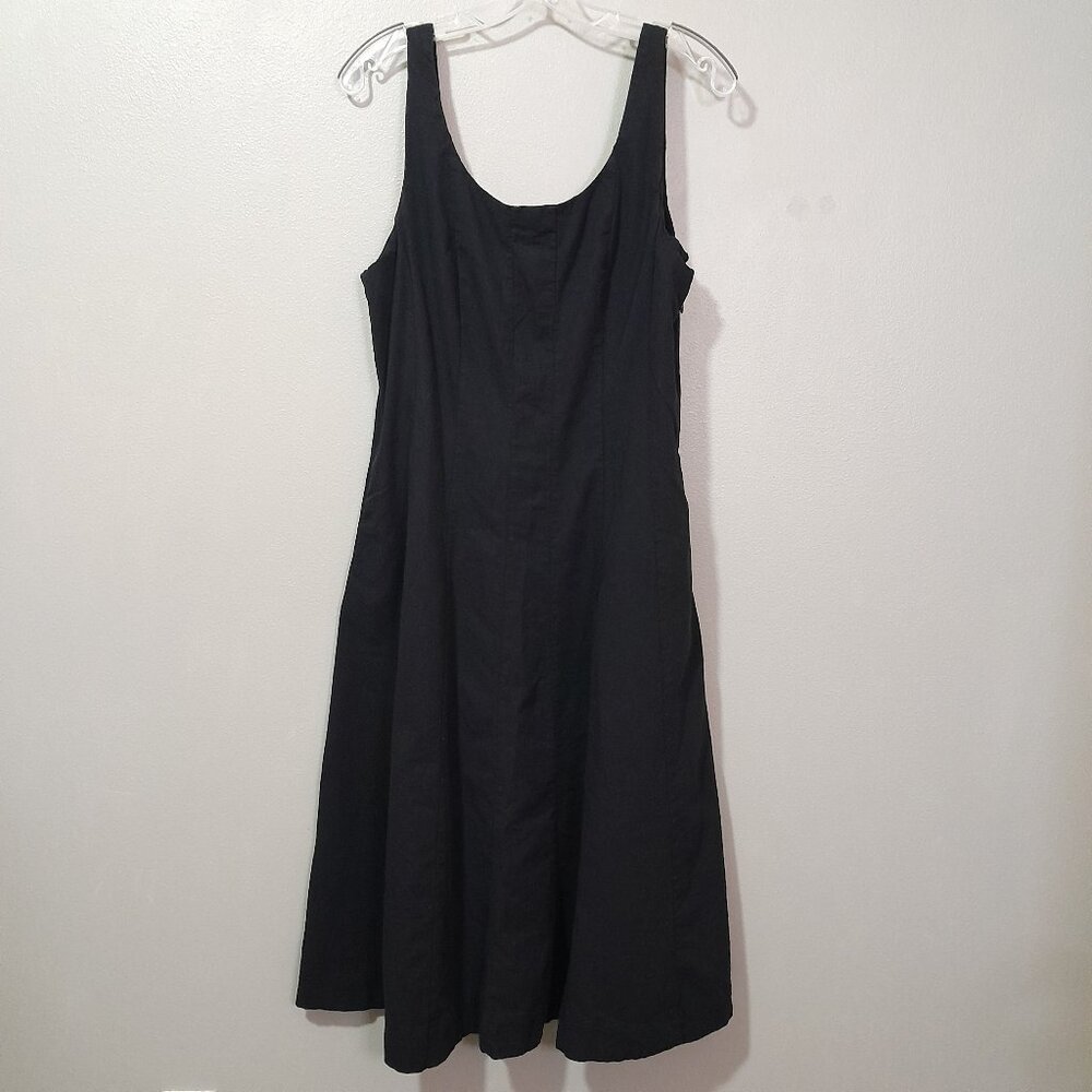 A New Day Black Fit & Flare Cotton Blend Dress Size 12 - Picture 1 of 9